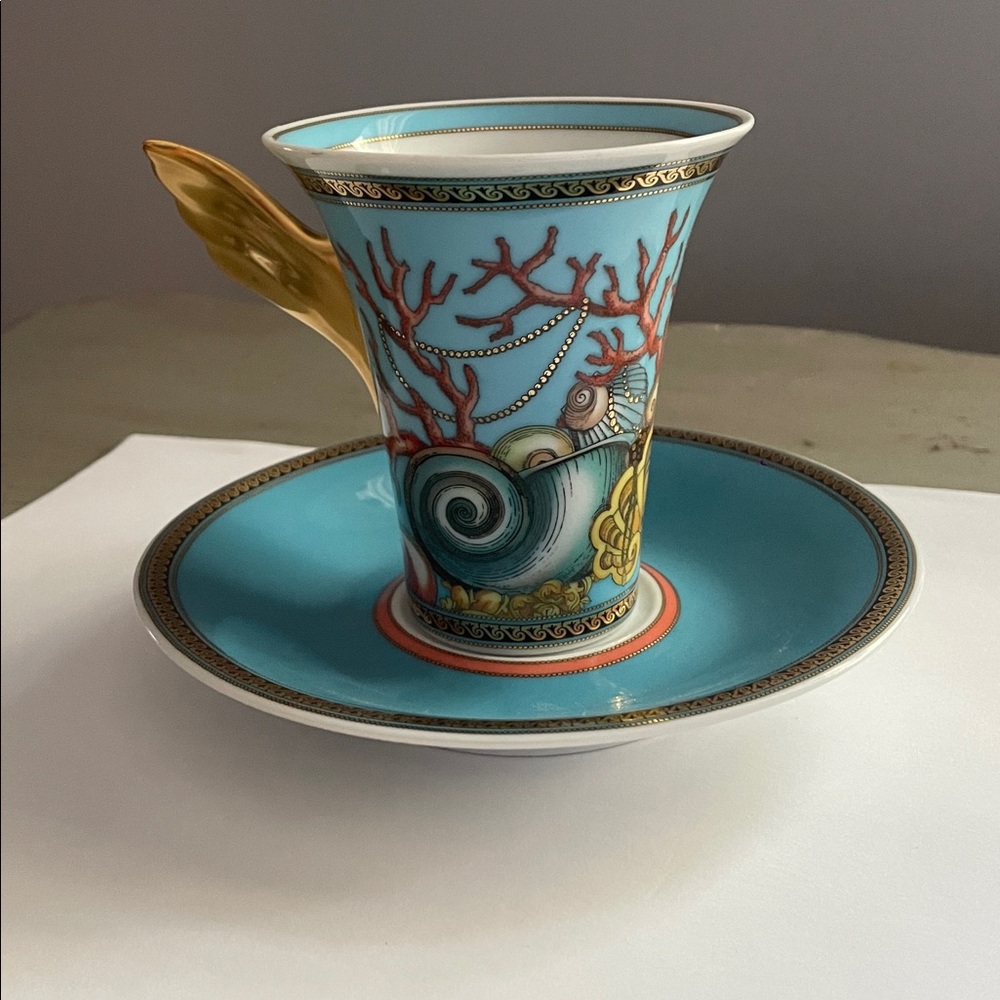 “Les Tresors De La Mer” Gianni Versace for Rosenthal coffee cup&saucer 0,18 cl.